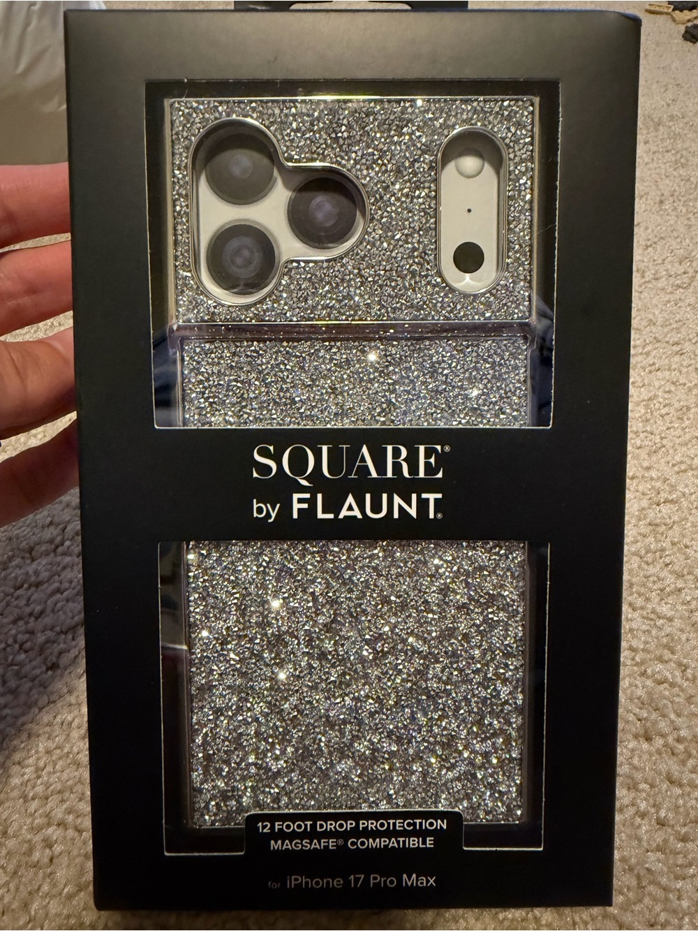 Square by Silver Glitter Case for iPhone 17 Pro Max